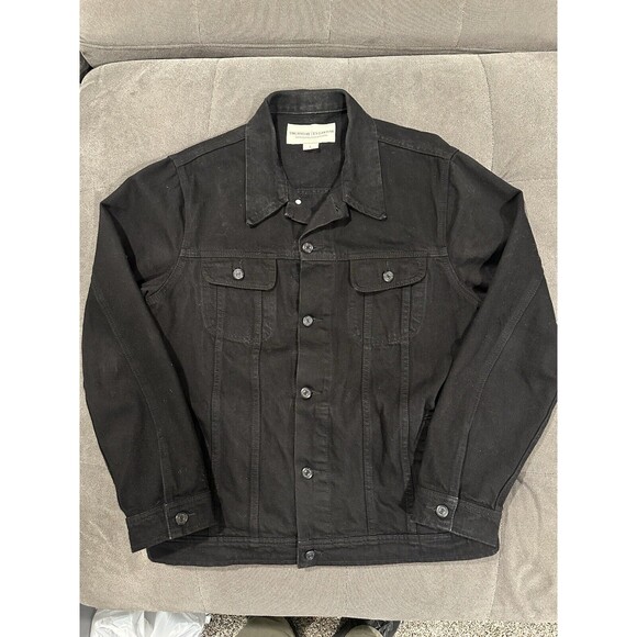 Thursday / Everyday Boot Denim Jacket Sz L GORGEOUS Button Up Black Jacket - Picture 1 of 8